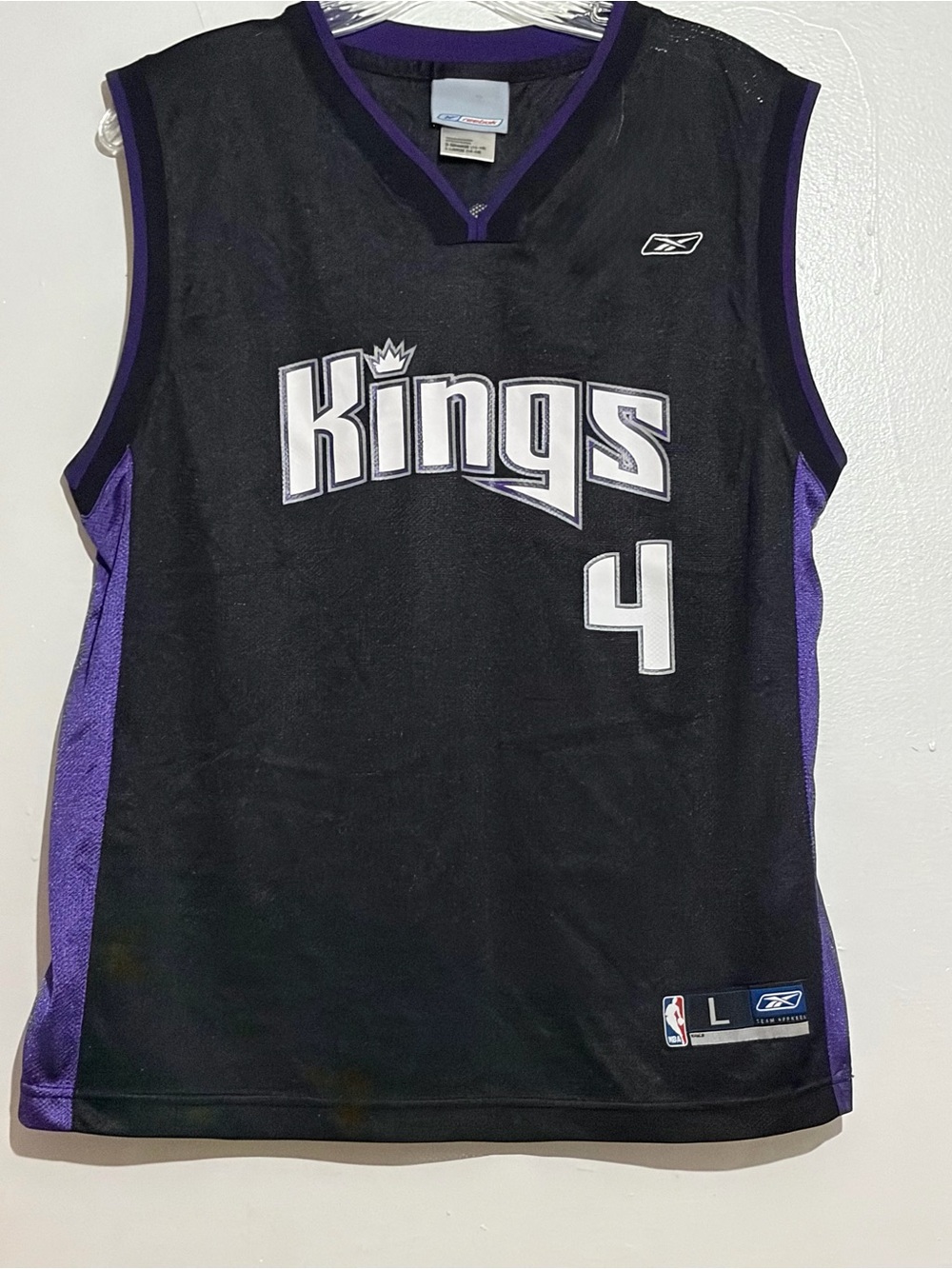Vintage Reebok Sacramento Kings Chris Webber #4 Basketball Jersey Youth Sz Large